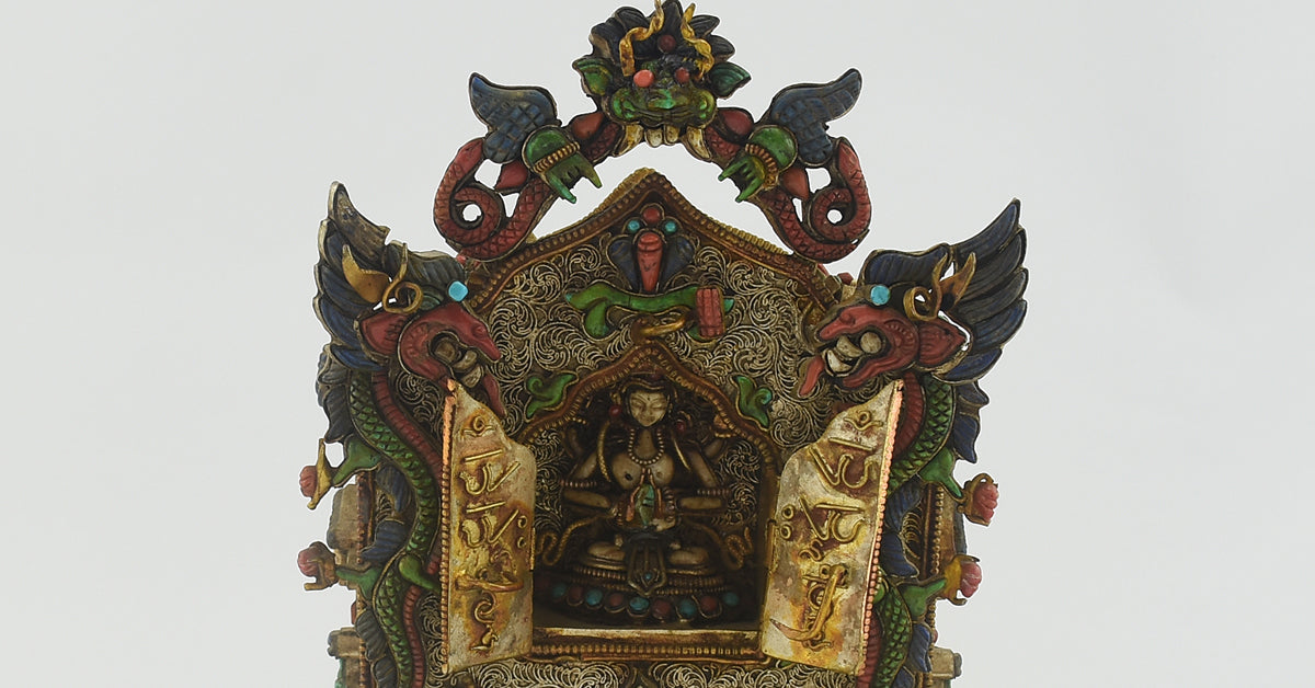 Copper Ghau Prayer Box – Traditional Tibetan Amulet Box in Copper