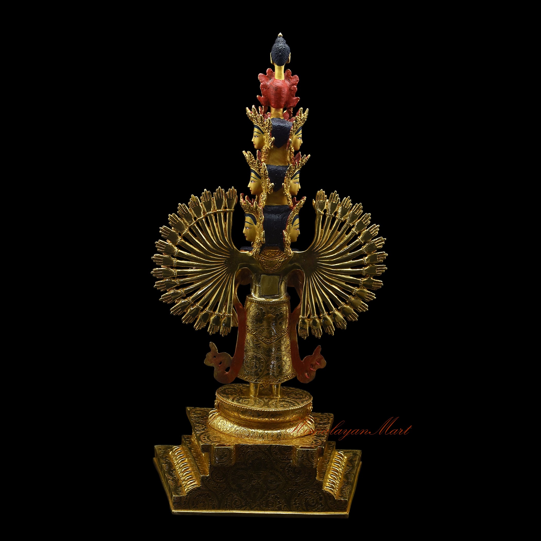 1000 Armed Chenrezig Statue Back without Frame Details