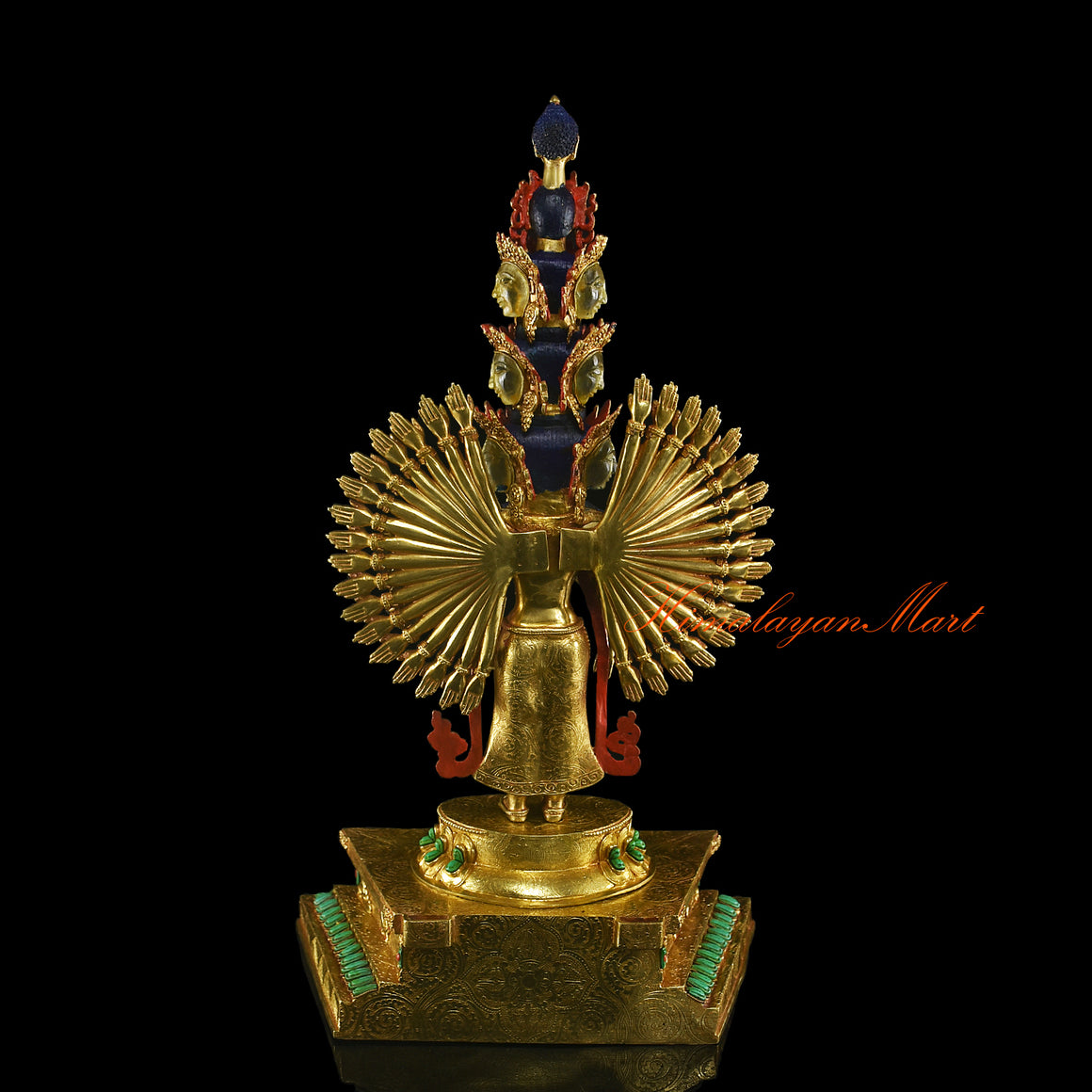 1000-Armed Crystal Avalokiteshvara Statue Back without Frame Details