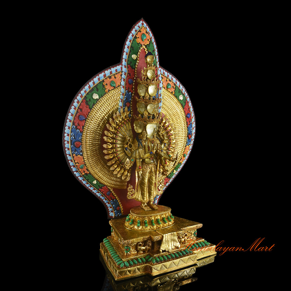 1000-Armed Crystal Avalokiteshvara Statue Right Details