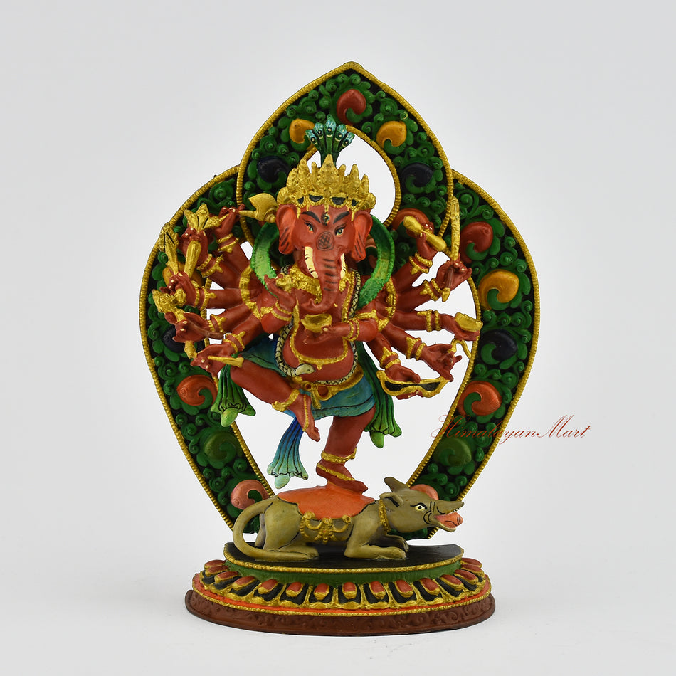 12-Armed Dancing Ganesha Statue