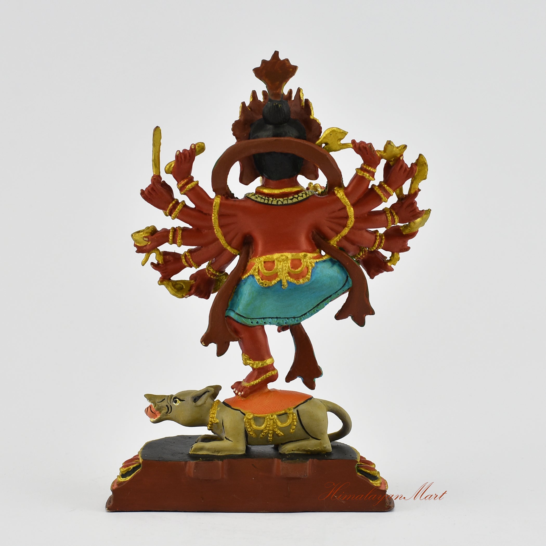 12-Armed Dancing Ganesha Statue Back without Frame Detail