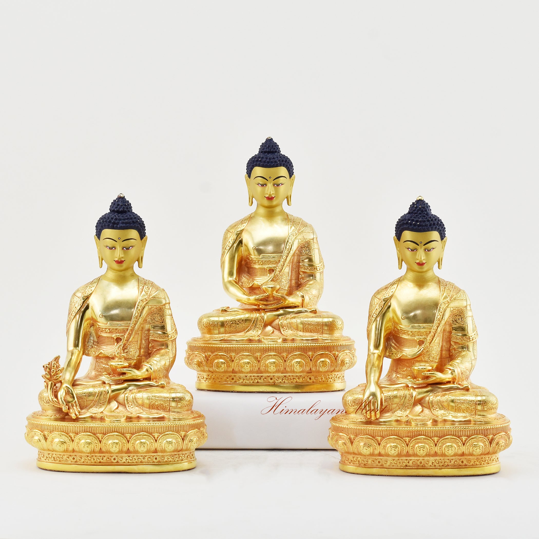3 Buddhas Statue Set - Amitabha, Medicine, and Shakyamuni Buddha