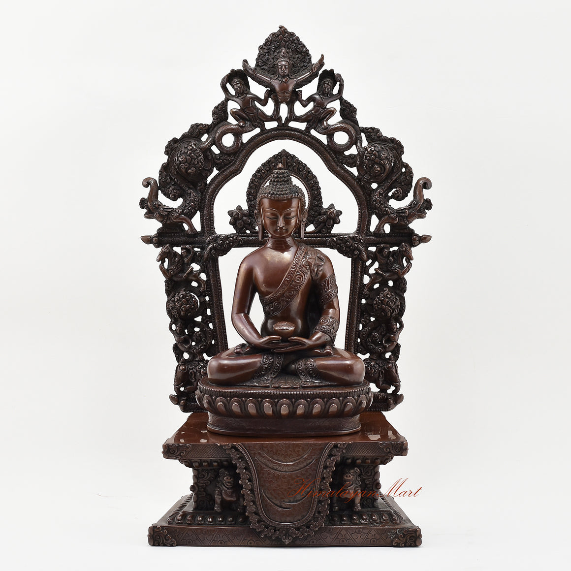 Amitabha Buddha on Throne Statue