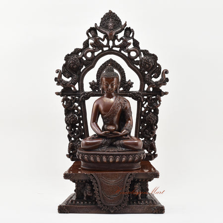 Amitabha Buddha on Throne Statue