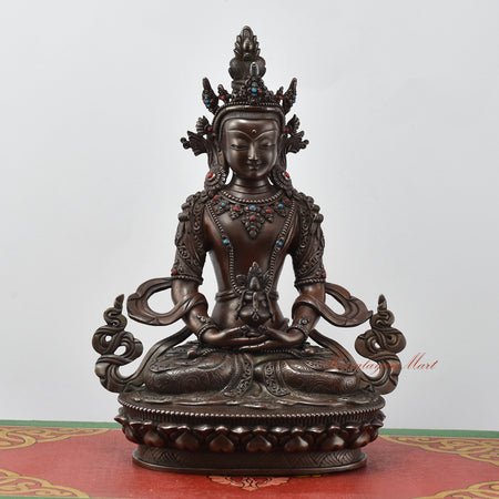 Aparmita Meditation Statue | Elegant Oxidized Copper Creation by Skilled Artisans of Patan, Nepal