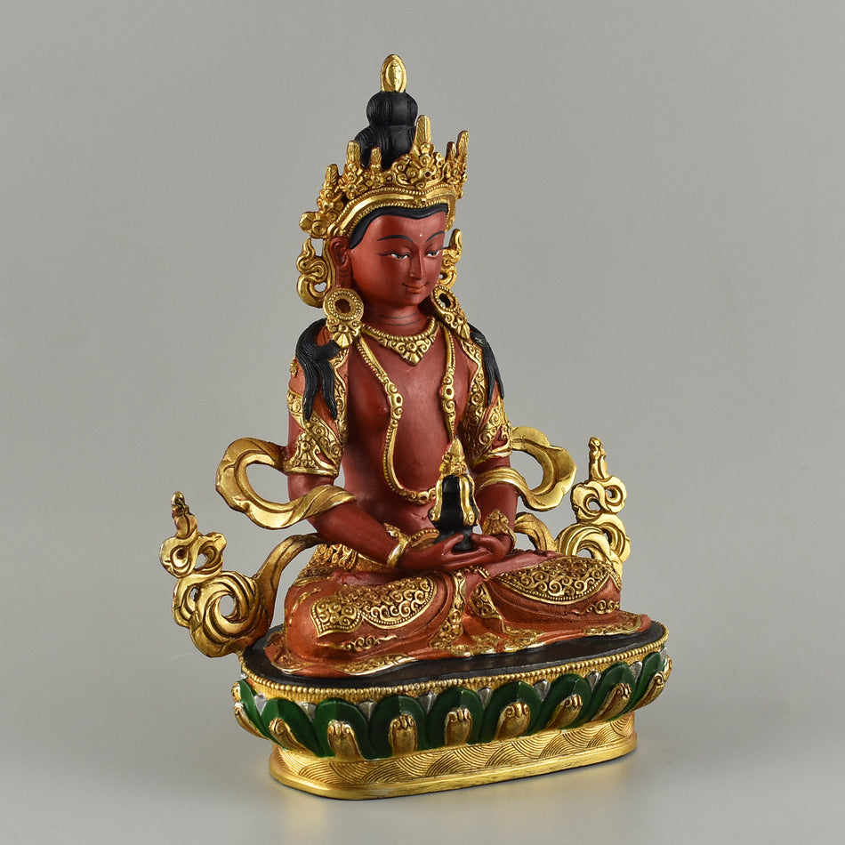 Red Aparmita Statue  With Gold Gilding