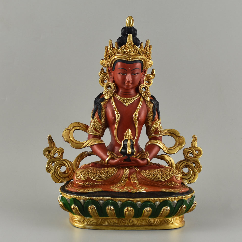 Red Aparmita Statue  With Gold Gilding