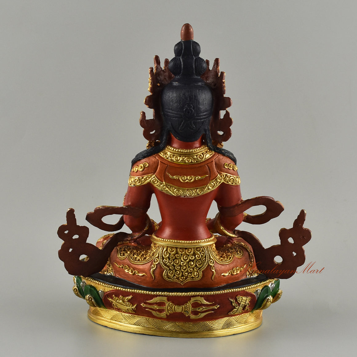 Red Painted Amitayus Statue