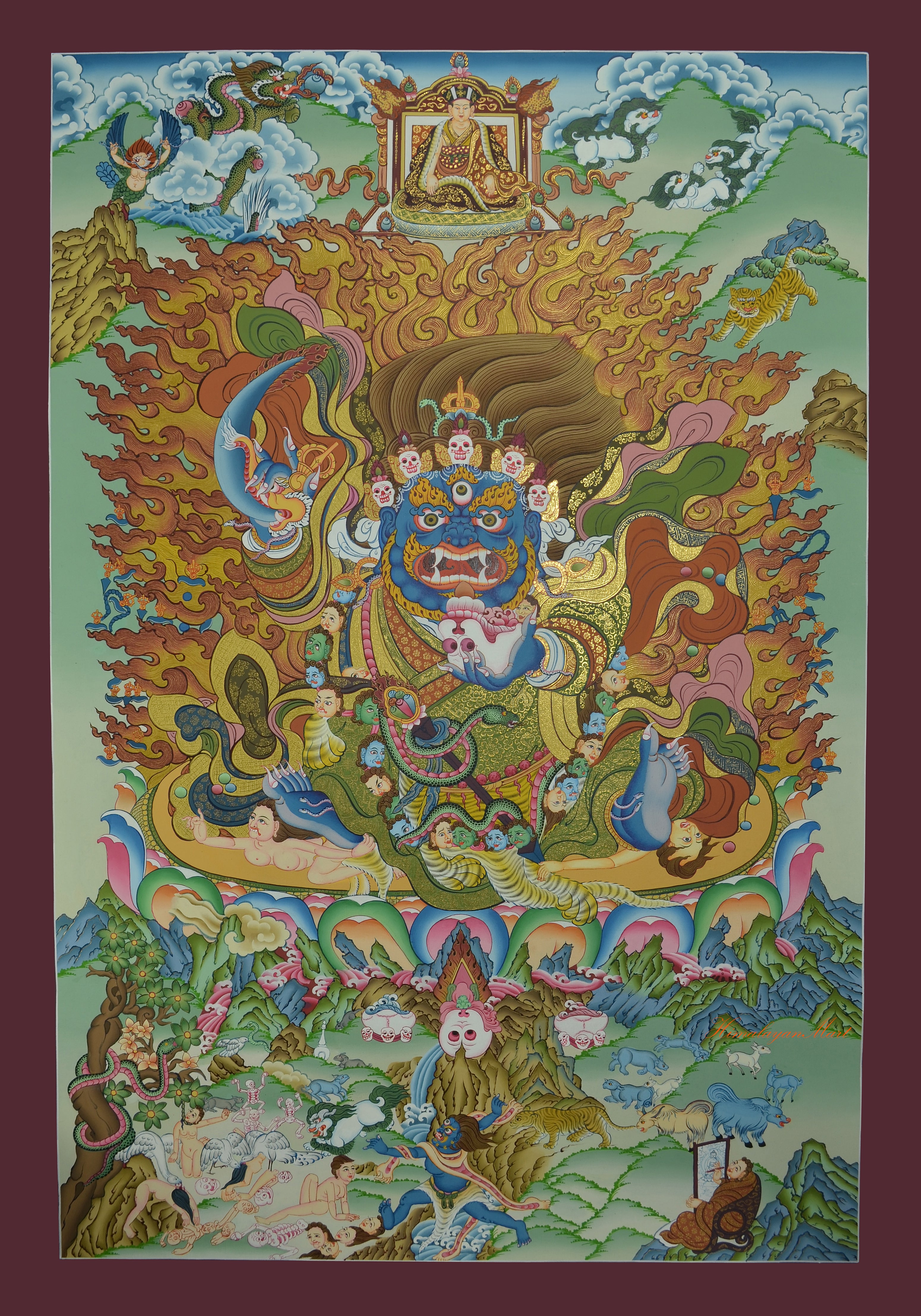 Bernagchen Mahakala Thangka Painting | Embracing the Power Guardian in Tibetan Buddhism