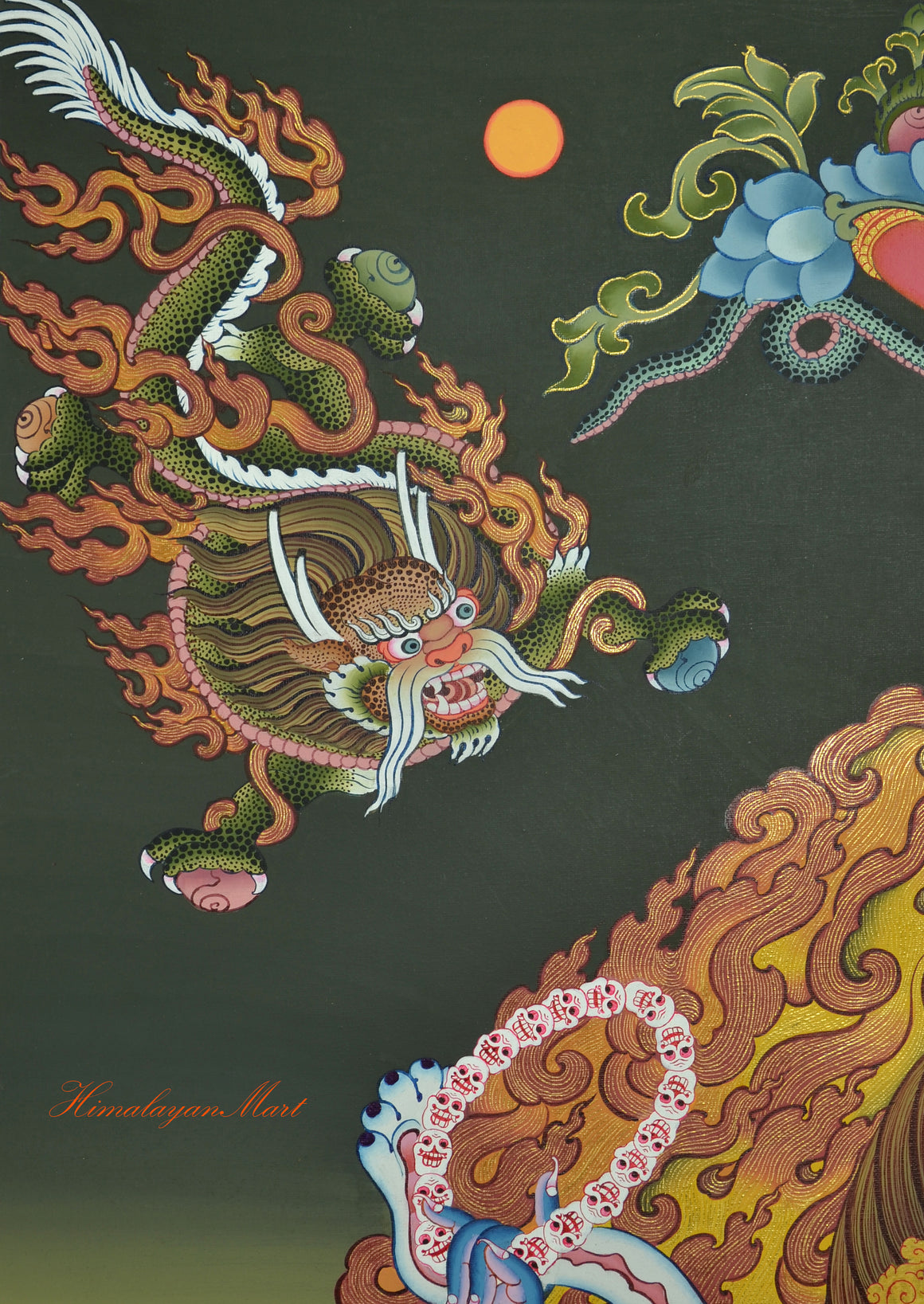 Tibetan Dragon Thangka Scroll Painting