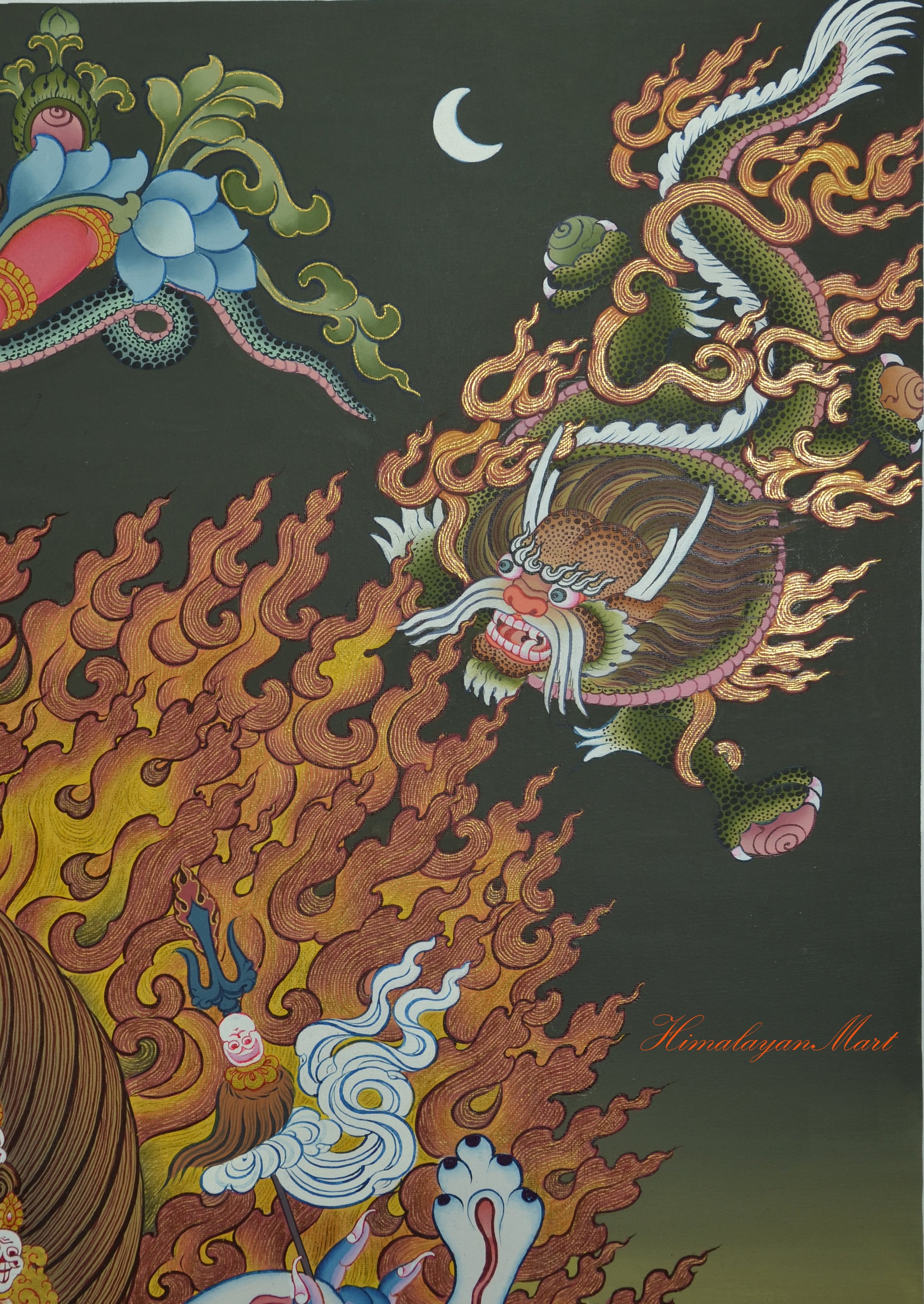 Buddhist Dragon Thangka Scroll Painting