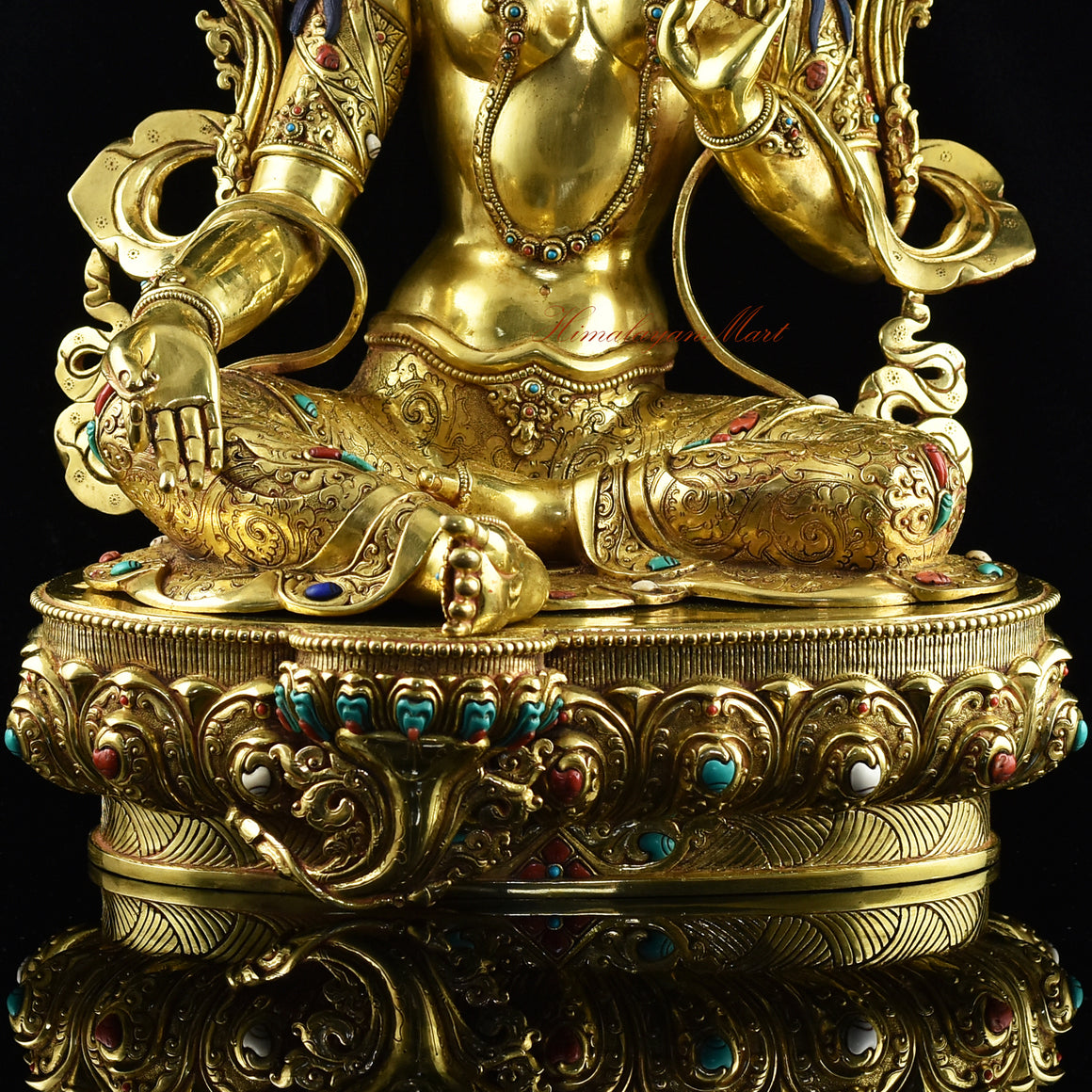 Buddhist Green Tara Statue Details