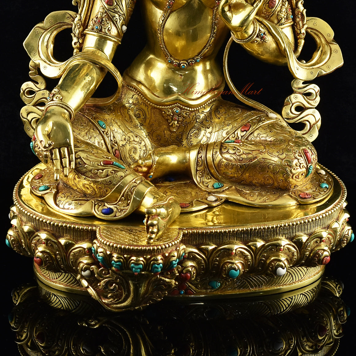 Buddhist Green Tara Statue Details Top