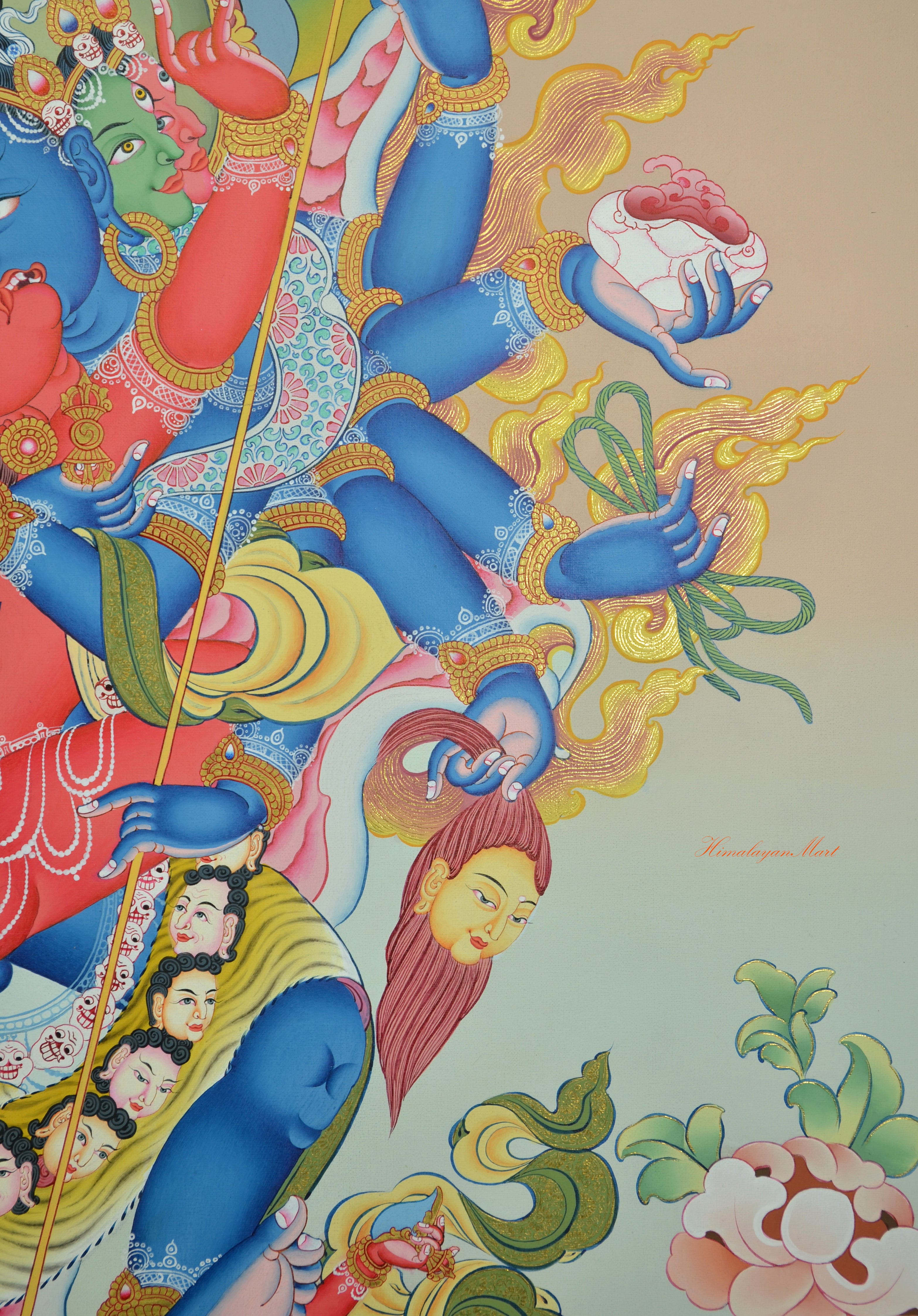 Human Head Thangka Scroll Painting