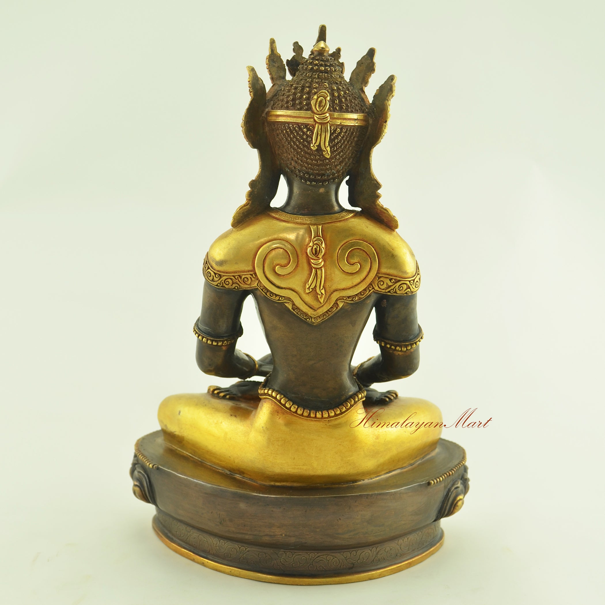 Crowned Buddha Amitabha Statue Back Detail