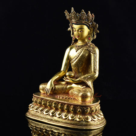 Buddhist Crowned Buddha Sakyamuni Statue