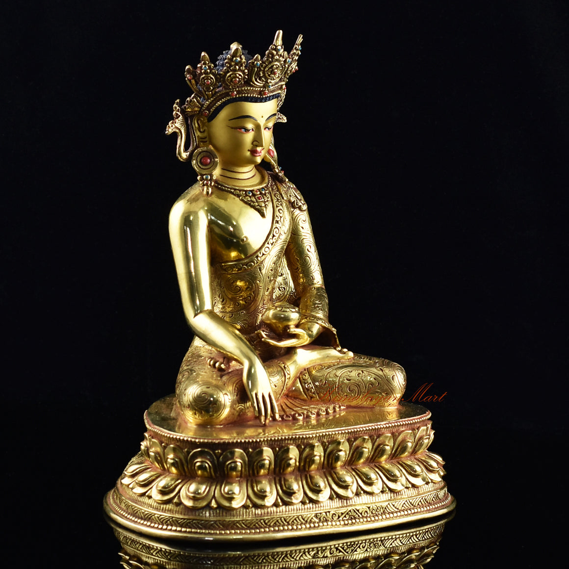 Tibetan Crowned Buddha Sakyamuni Statue