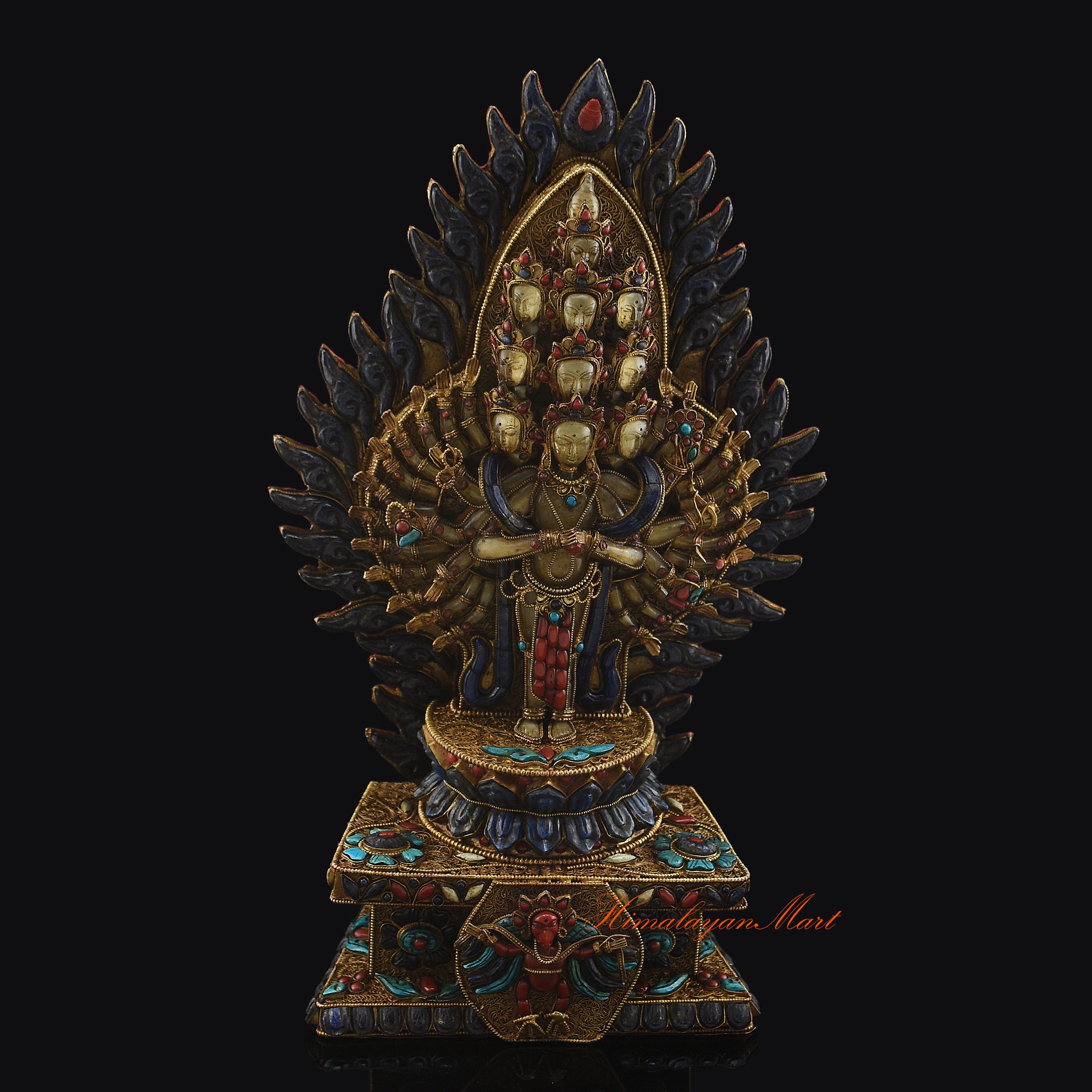 Crystal Inlaid Avalokiteshvara Statue