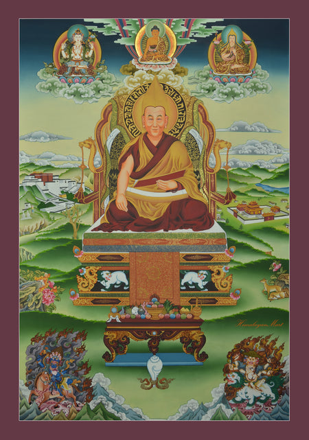 Dalai Lama Thangka Painting | A Traditional Thangka Painting of His Holiness The 14th Dalai Lama