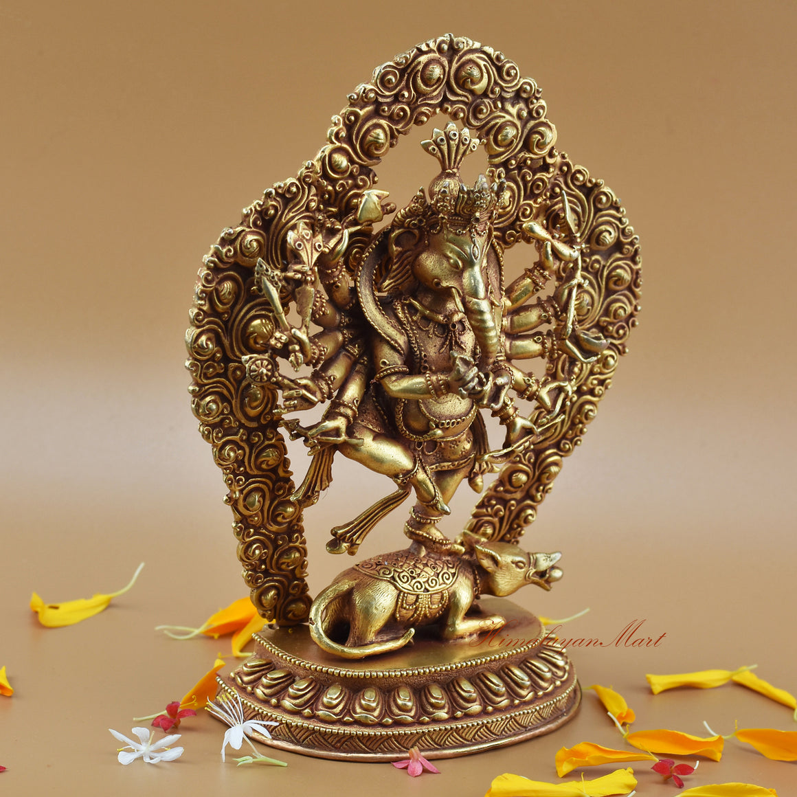 Ganapati Dancing Ganesha Statue with 12 Arms