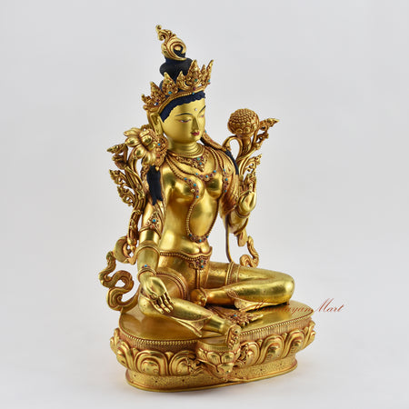 Fine Tibetan Green Tara Statue