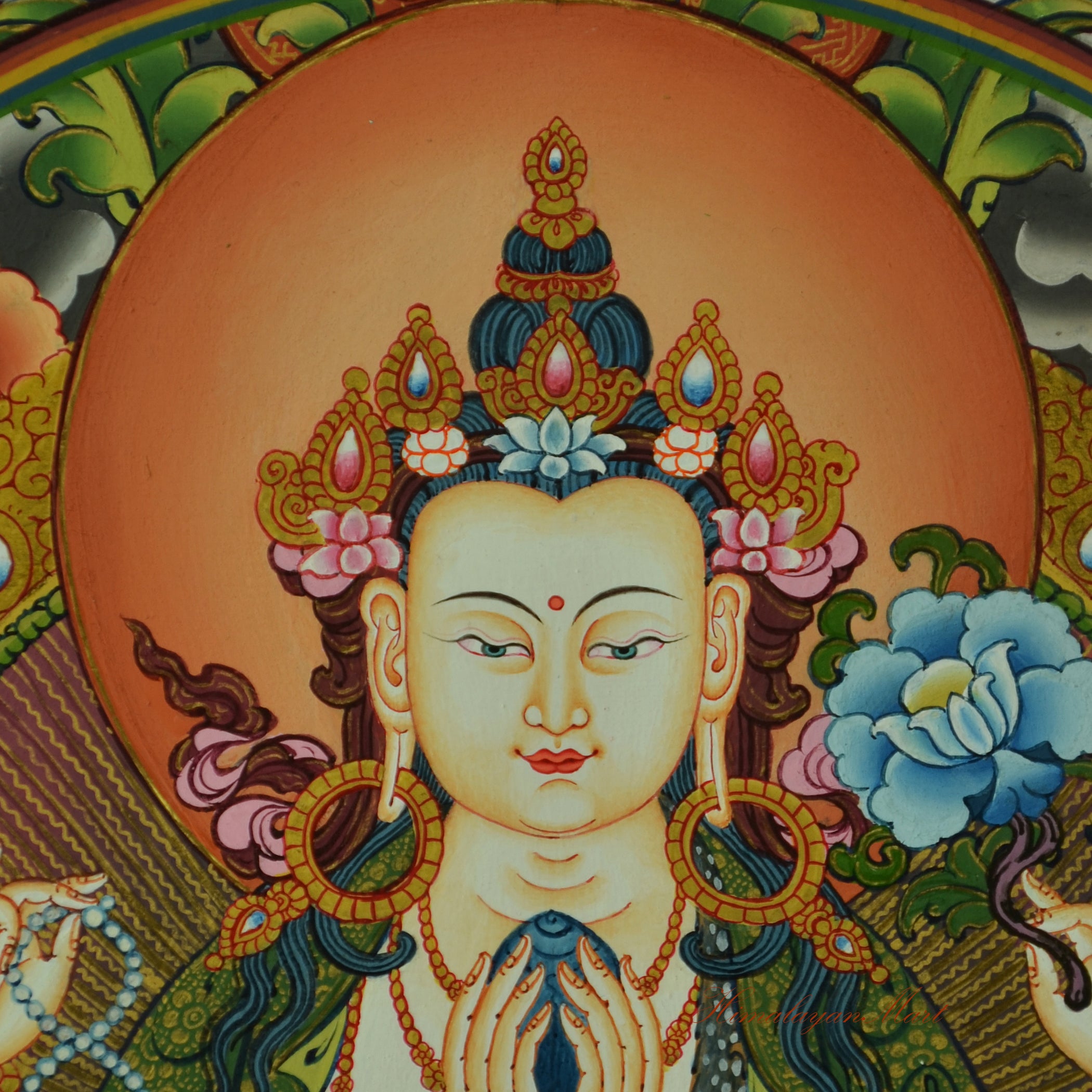 Tibetan Chenrezig Thangka Scroll Painting