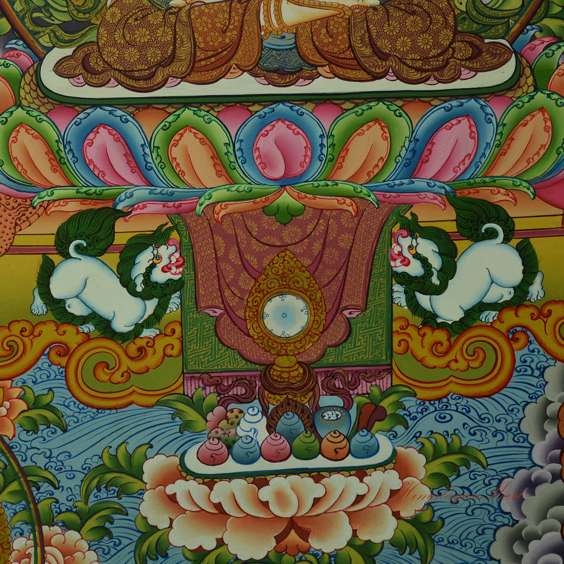 Snow Lion Thangka Scroll Painting