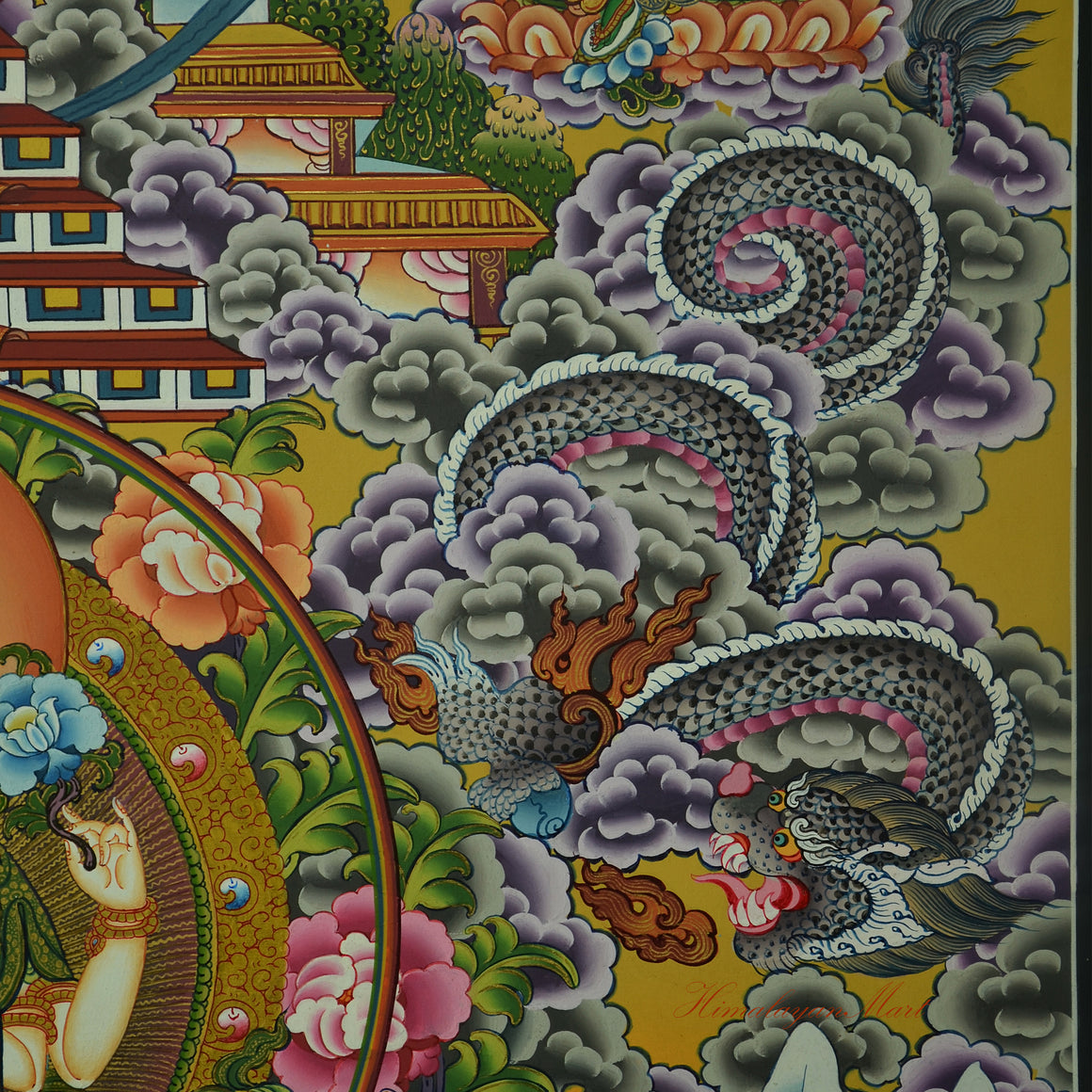 Dragon on Clouds Thangka Scroll Painting