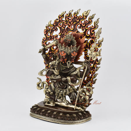 Four Armed Mahakala Statue Left Details