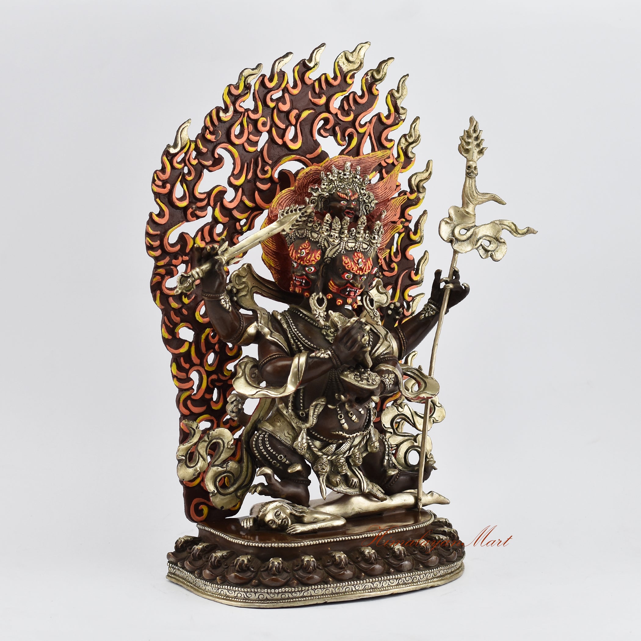 Four Armed Mahakala Statue Right Details