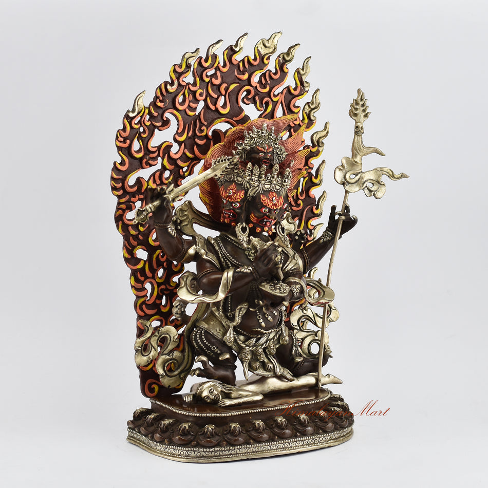 Four Armed Mahakala Statue Right Details