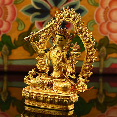 Tibetan Framed Manjushri Miniature Statue