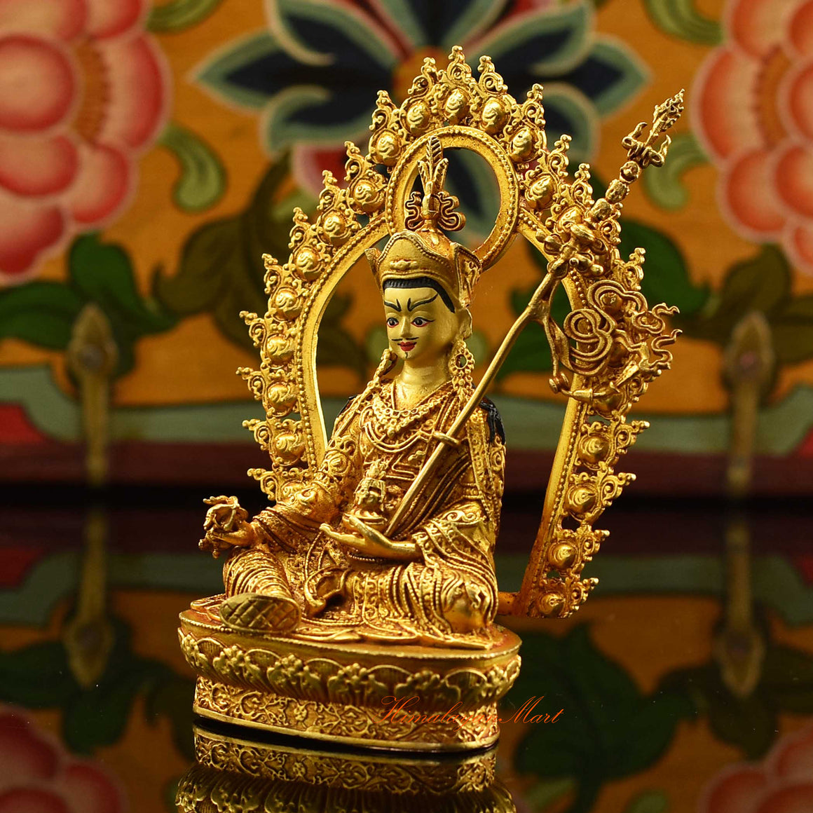 Buddhist Framed Padmasambhava Miniature Statue