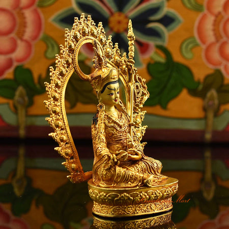 Tibetan Framed Padmasambhava Miniature Statue