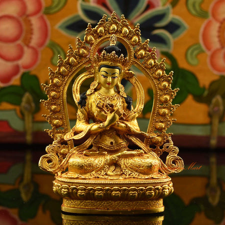 Framed Vajradhara Miniature Statue | Vajradhara – A Subtle Bodhisattva Image for Spiritual Shrines