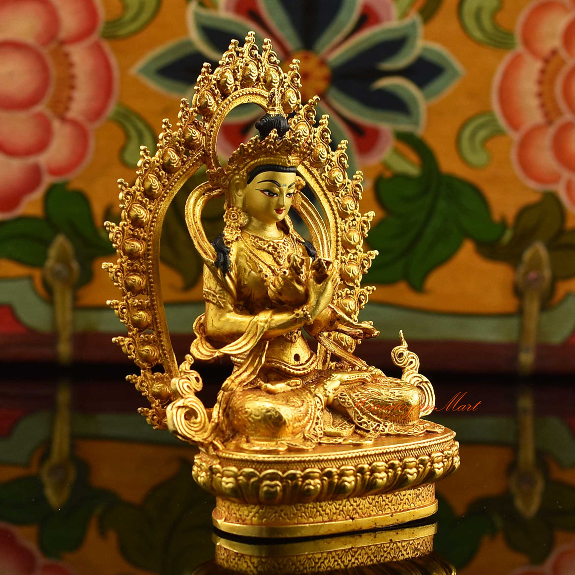 Tibetan Framed Vajradhara Miniature Statue