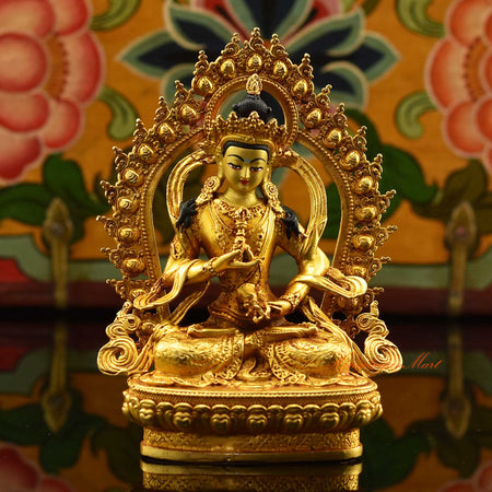 Framed Vajrasattva Miniature Statue | Vajrasattva – A Graceful Bodhisattva Idol for Sacred Altar