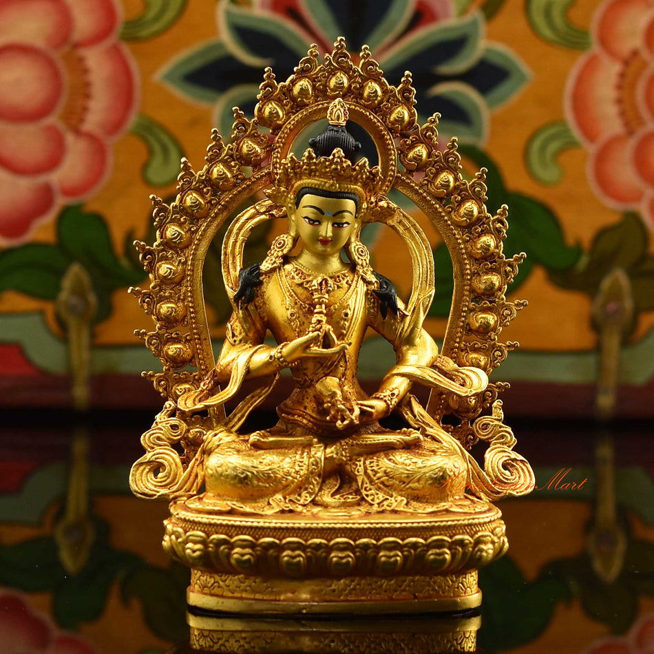 Framed Vajrasattva Miniature Statue | Vajrasattva – A Graceful Bodhisattva Idol for Sacred Altar