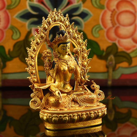 Tibetan Framed White Tara Miniature Statue