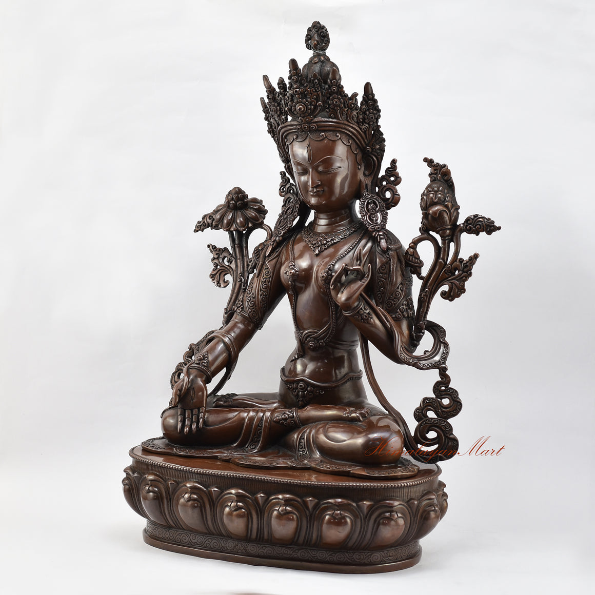 Goddess White Tara Statue Left Details