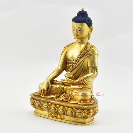 Gold Gilded Sakyamuni Buddha Statue