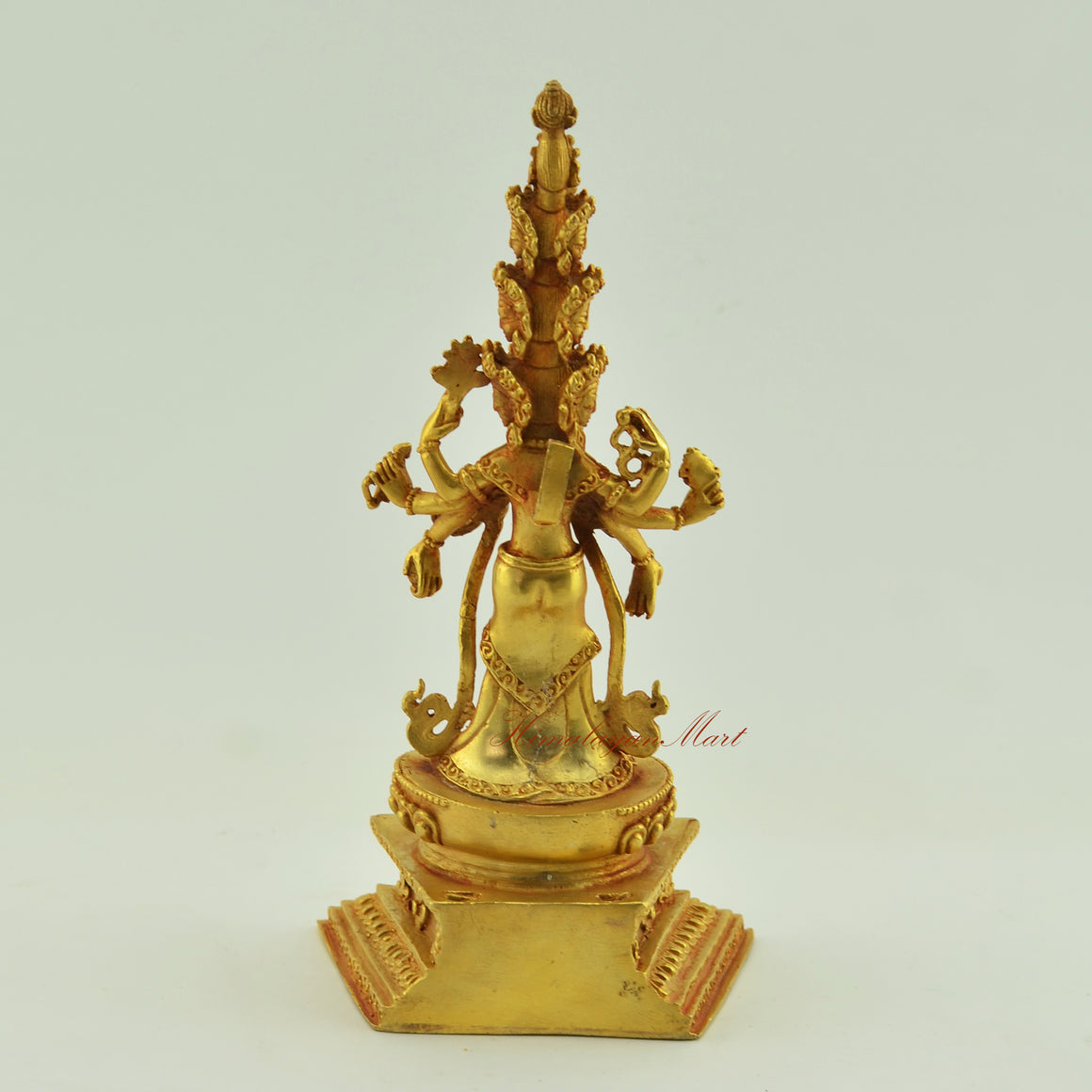 Gold-Plated Avalokiteshvara Statue Back without Frame Details