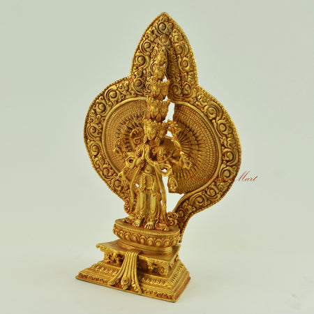 Gold-Plated Avalokiteshvara Statue Left Details