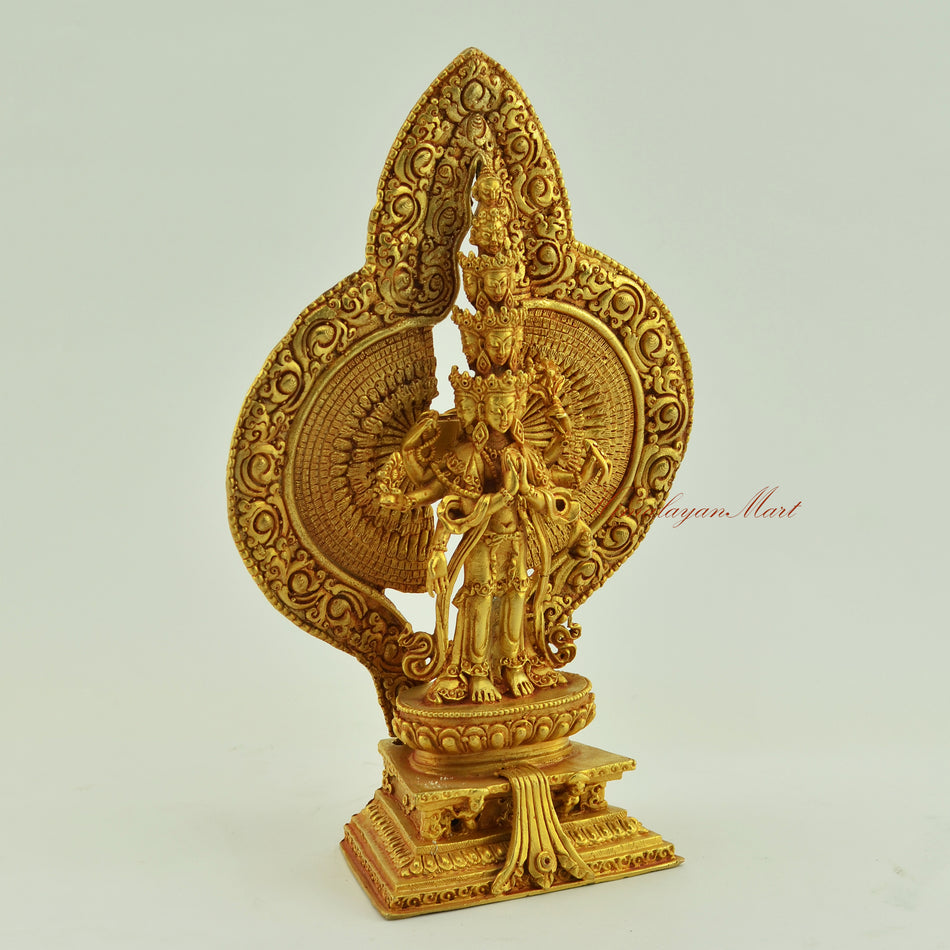 Gold-Plated Avalokiteshvara Statue Right Details