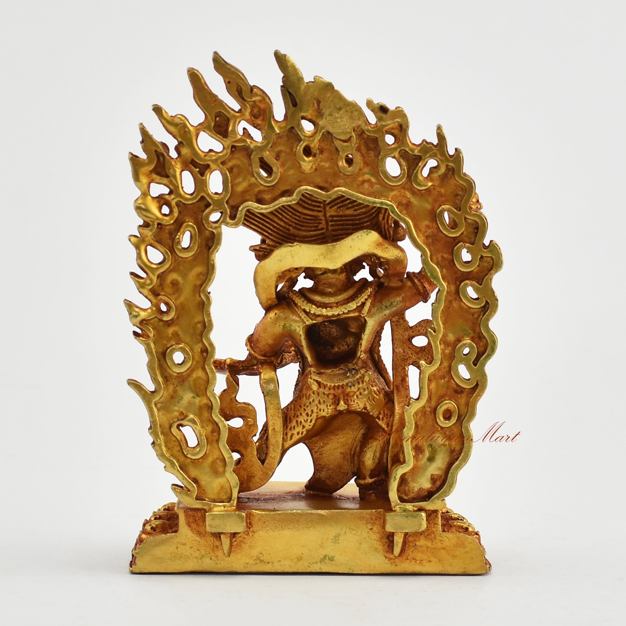 Gold-Plated Small Vajrapani Statue Back Detail