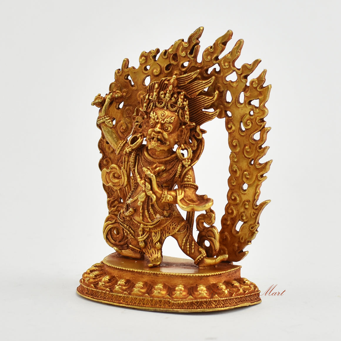 Gold-Plated Small Vajrapani Statue Left Detail