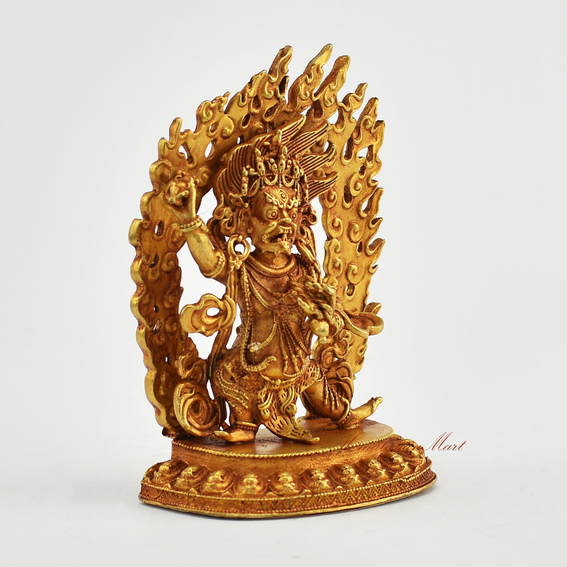 Gold-Plated Small Vajrapani Statue Right Detail