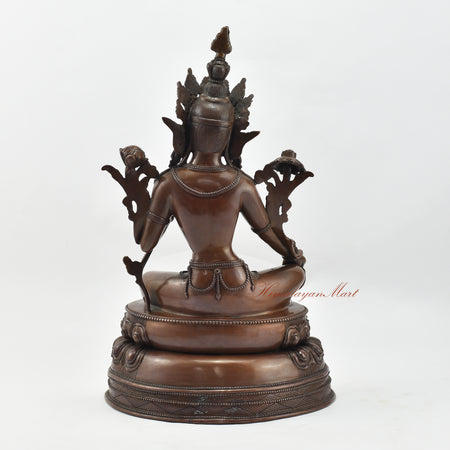 Green Tara Meditation Statue Black Details