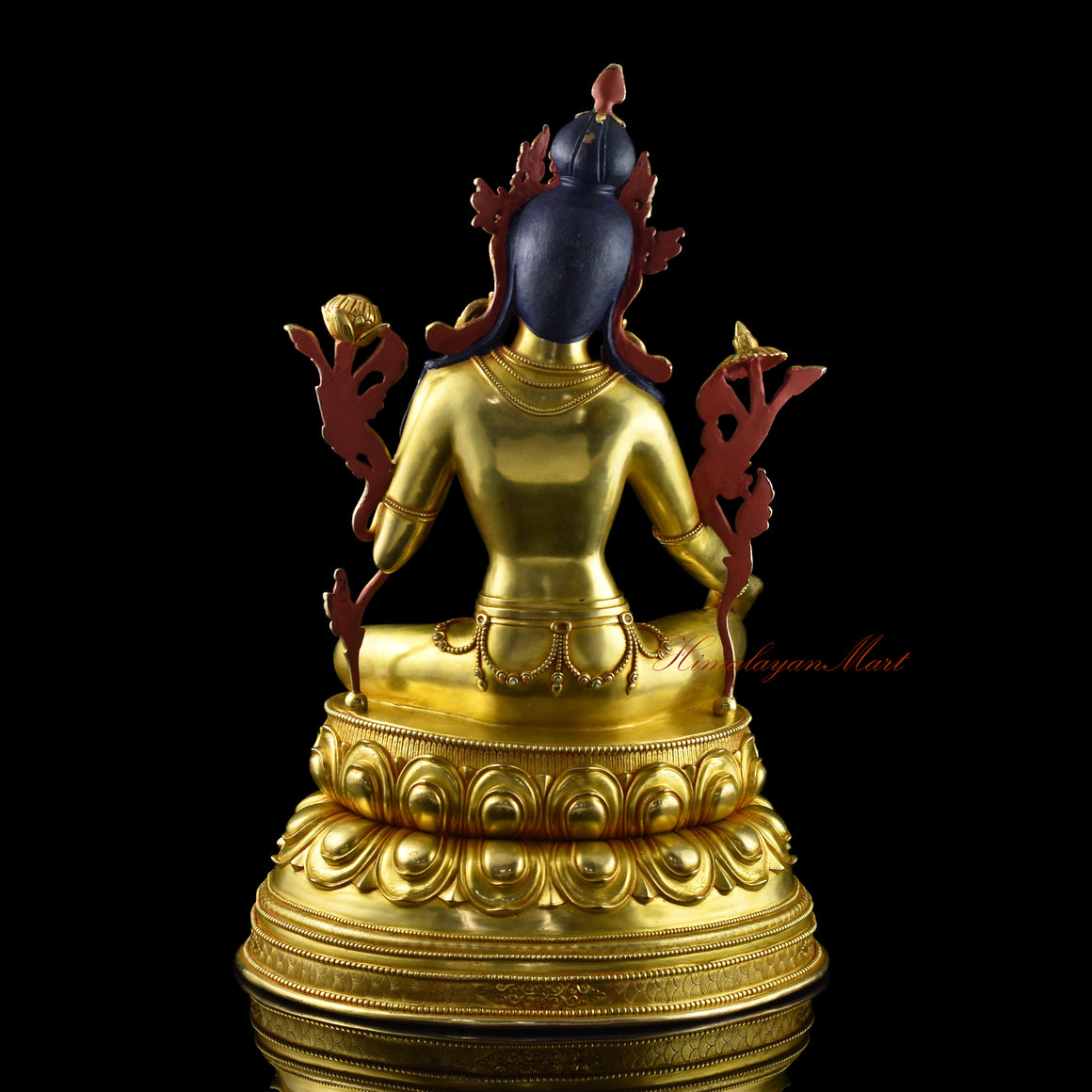 Green Tara for Meditation Statue Back Details